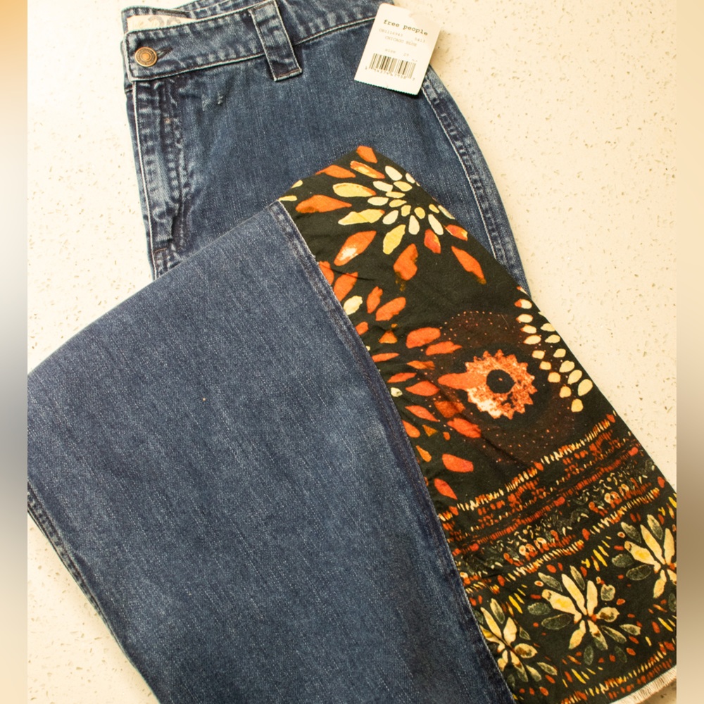 Free People NWT Wide Leg Boho Jeans Sz 29